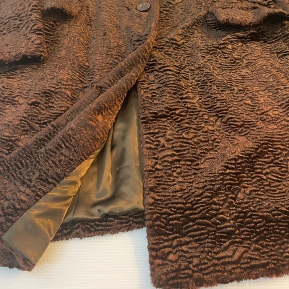 VTG Marvin Richard’s Mocha Brown Faux Fur Plush Mid Length Coat XL - Picture 4 of 12